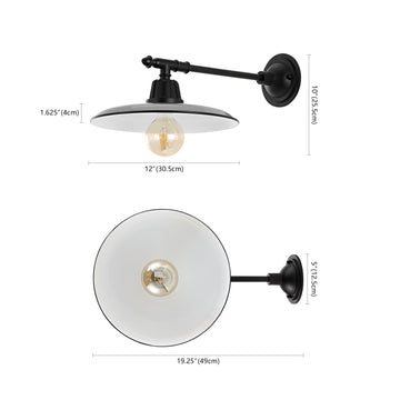 Bonner 12" Farmhouse Industrial Indoor/Outdoor Iron LED Victorian Arm Outdoor Sconce